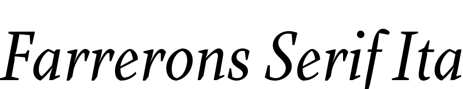 Farrerons Serif Italic Yazı tipi ücretsiz indir